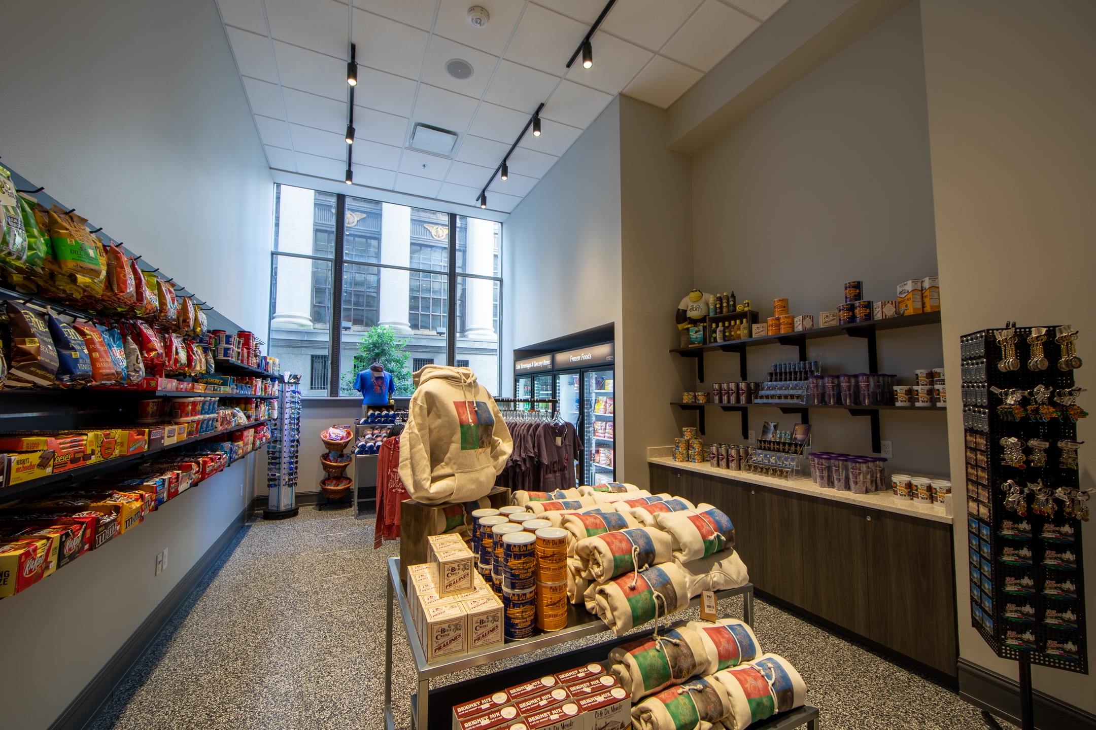 Marketplace with souvenirs and snacks at New Orleans Resort in Louisiana.