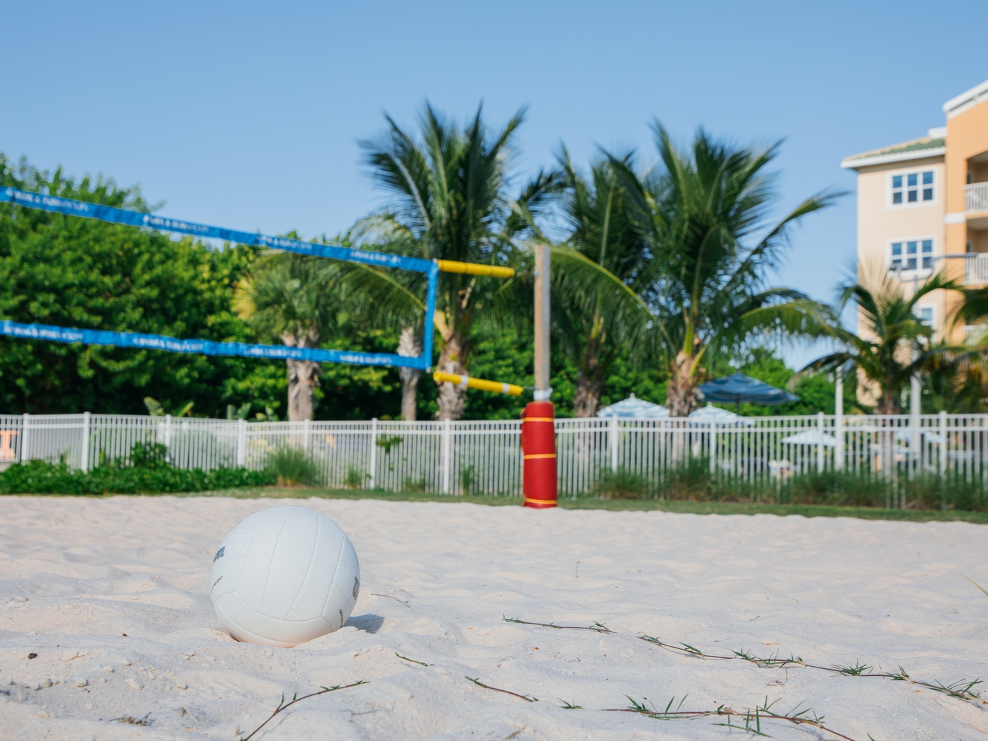 Sand volleyball court at Cape Canaveral Beach Resort in Florida.