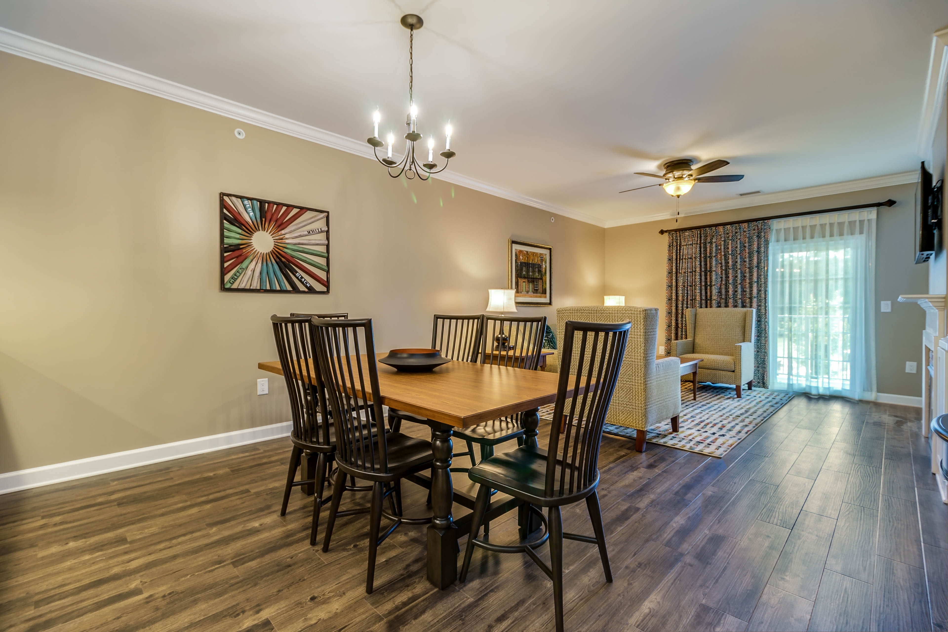 Dining room in a two-bedroom villa at Williamsburg Resort
