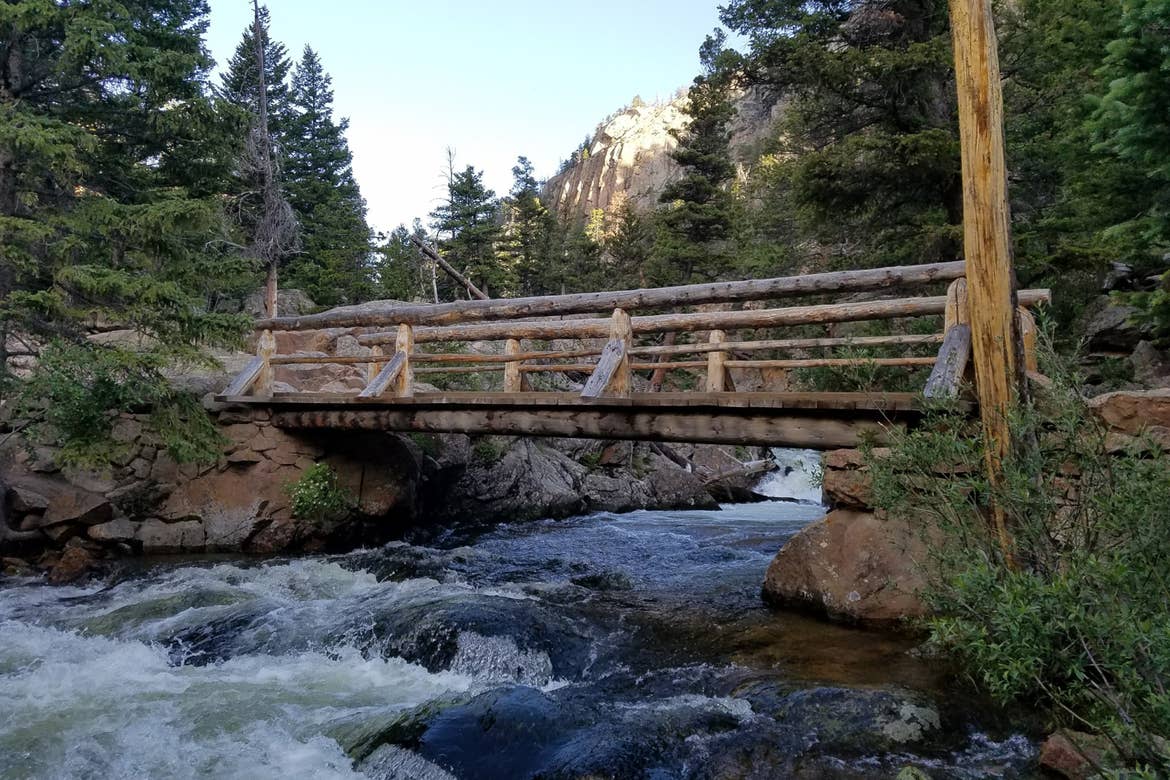 Roaring River Footbridge at Alluvial Fan, Rocky Mountain National Park