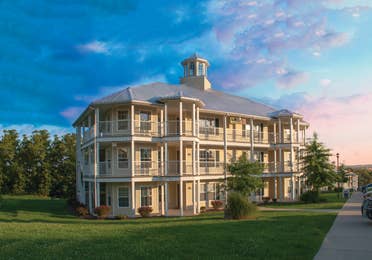 View of three-story villas at the Holiday Hills Resort in Branson, Missouri