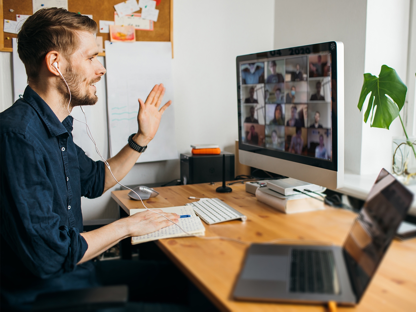 employee at computer