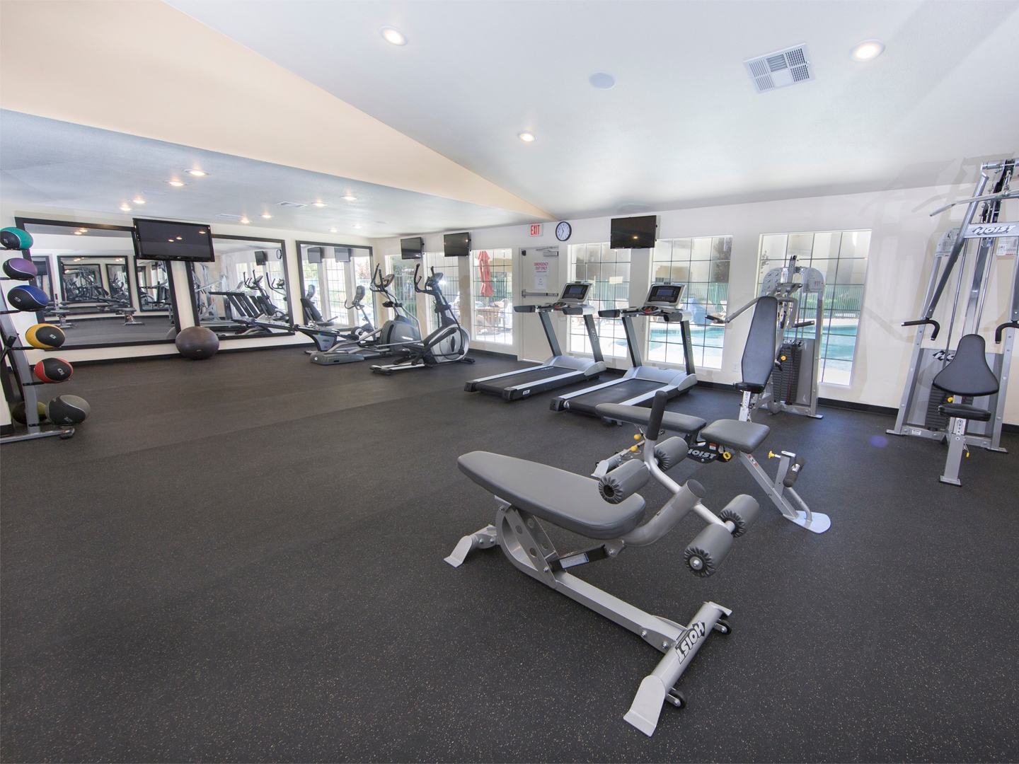 Fitness center with treadmills at Desert Club Resort