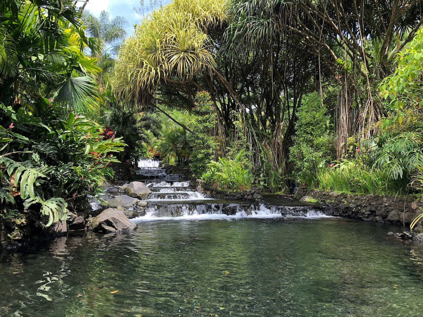 Waterfall in Cancun, Mexico.
