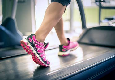 Person running on treadmill at Orange Lake Resort near Orlando, Florida
