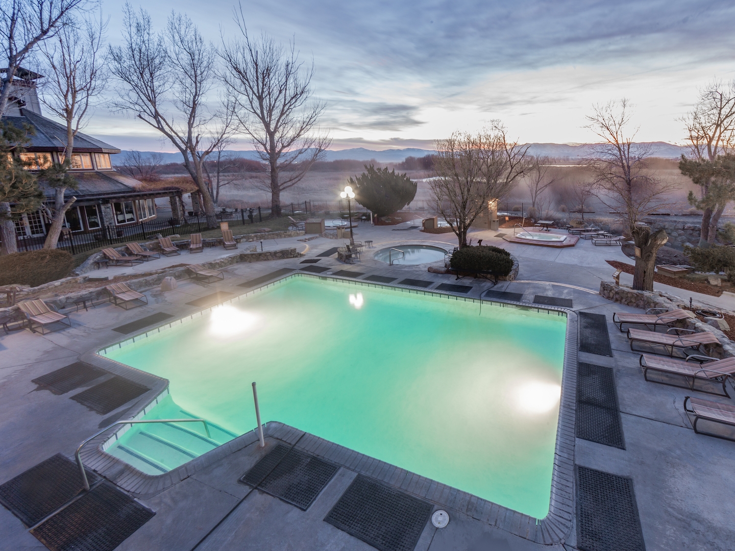 Hot springs and pool at David Walley's Resort in Genoa, Nevada.