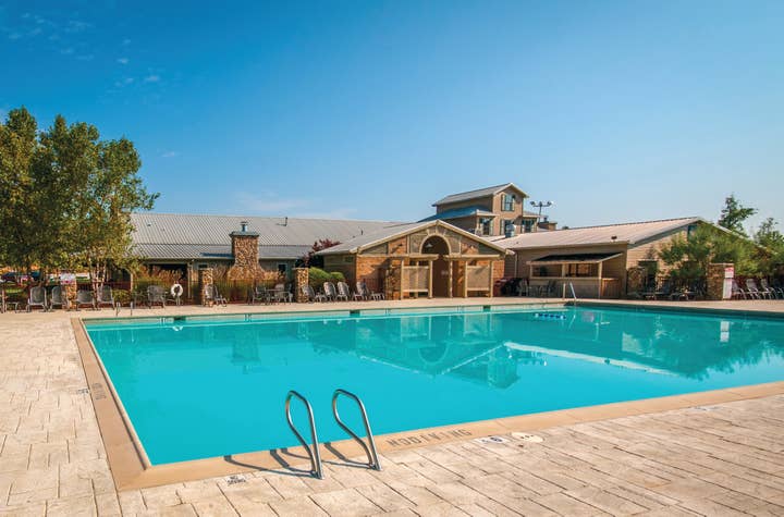 Outdoor pool at Apple Mountain Resort in Clarkesville, GA