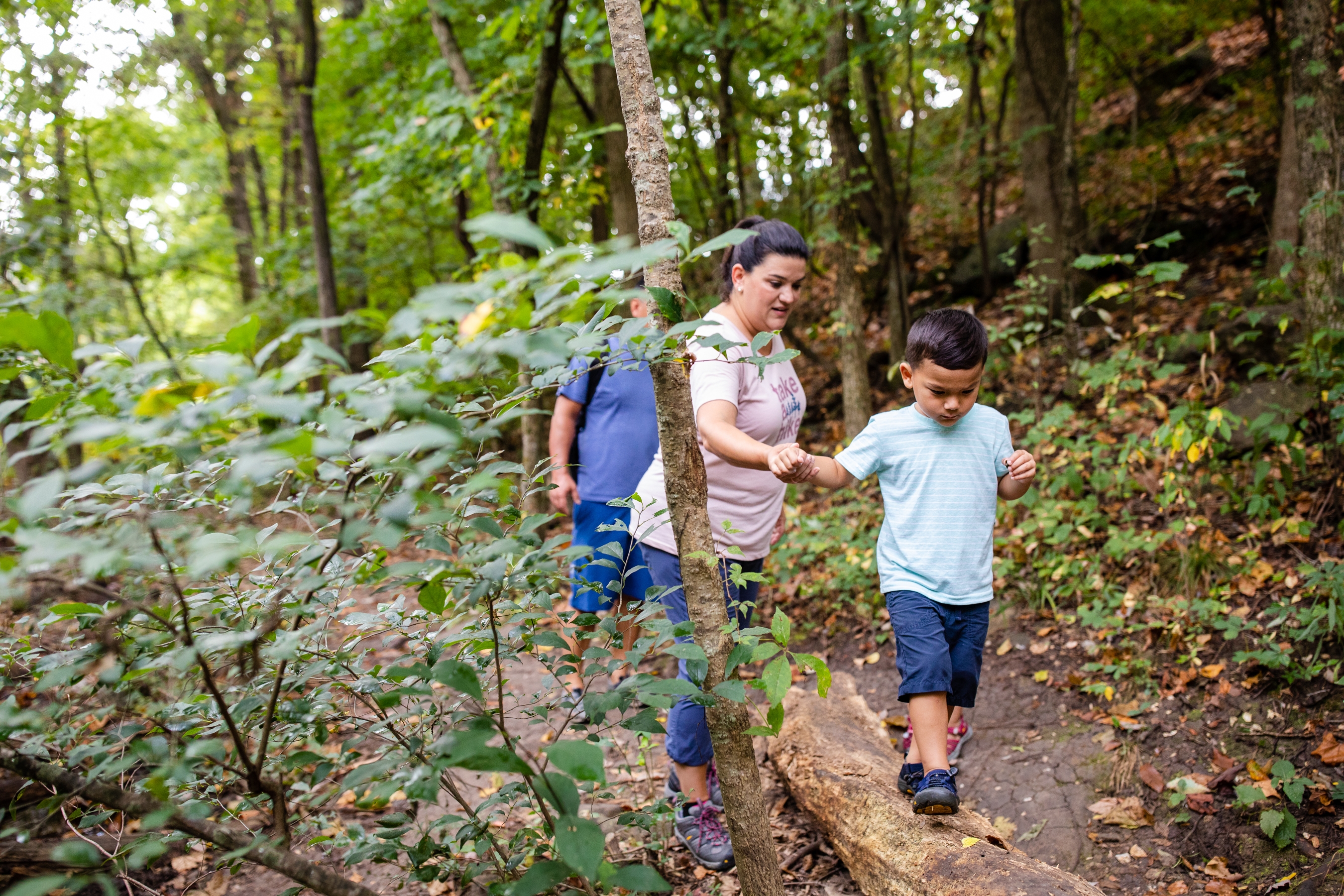 Angelica and her kids hiking