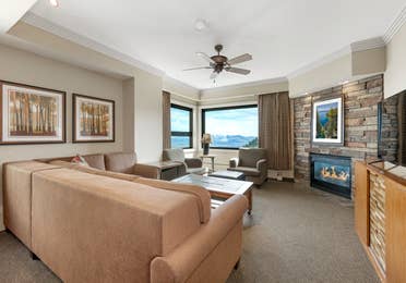 Living room in a Ridge Tahoe villa at Tahoe Ridge Resort