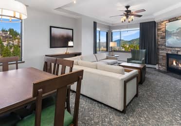 Living room in a Ridge Tahoe villa at Tahoe Ridge Resort