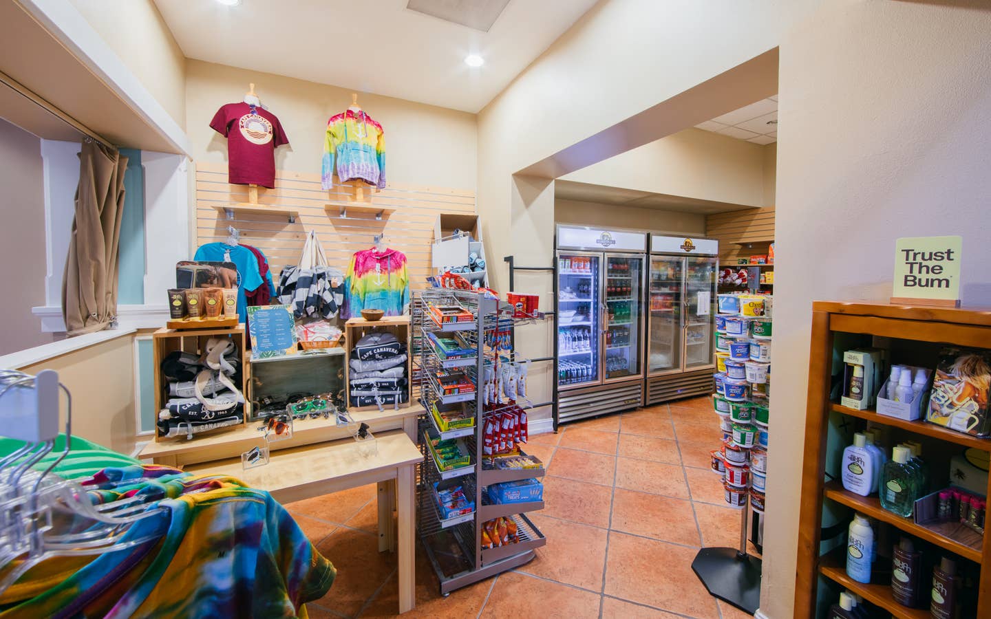 Marketplace with souvenirs at Cape Canaveral Beach Resort in Florida.