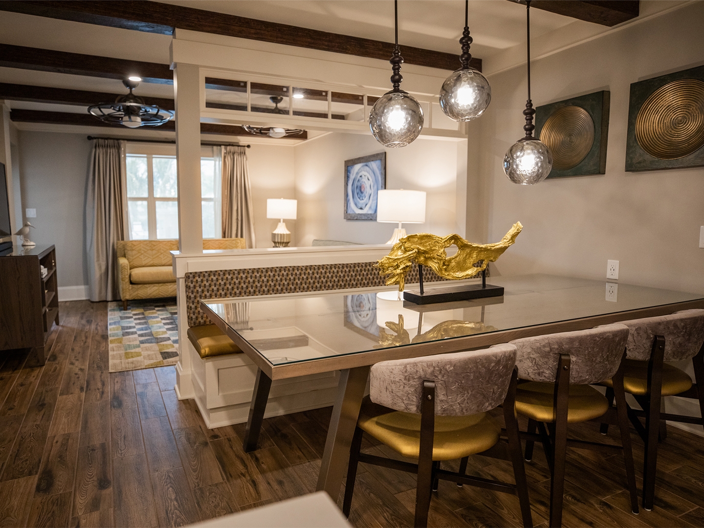 Dining room table in a two-bedroom Signature Collection villa at Cape Canaveral Beach Resort.