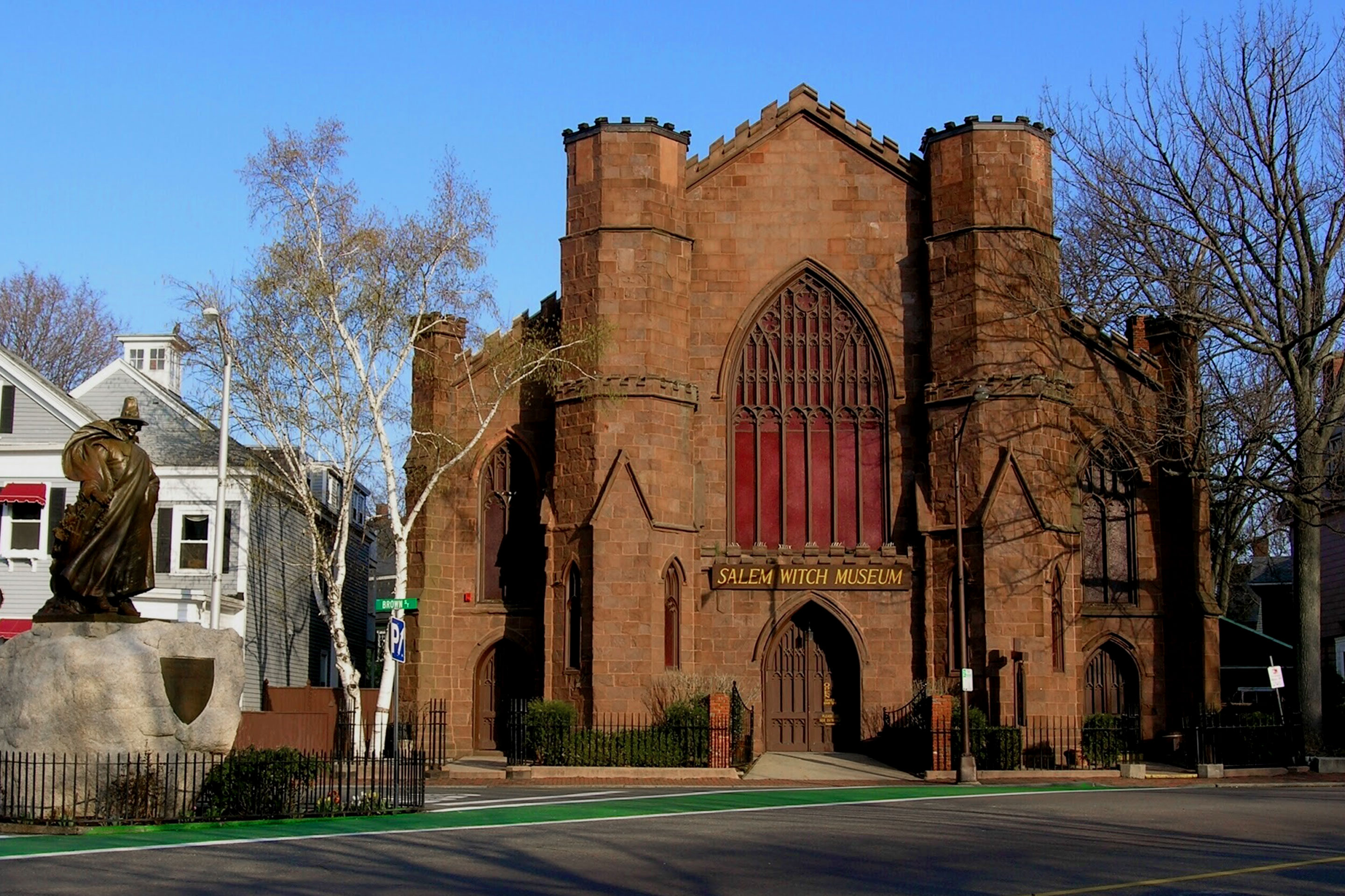 Exterior of the Salem Witch Museum in Salem, MA
