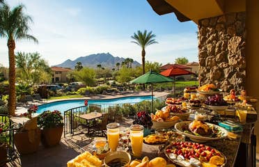 A desert themed breakfast spread with fresh fruit Scottsdale AZ resort