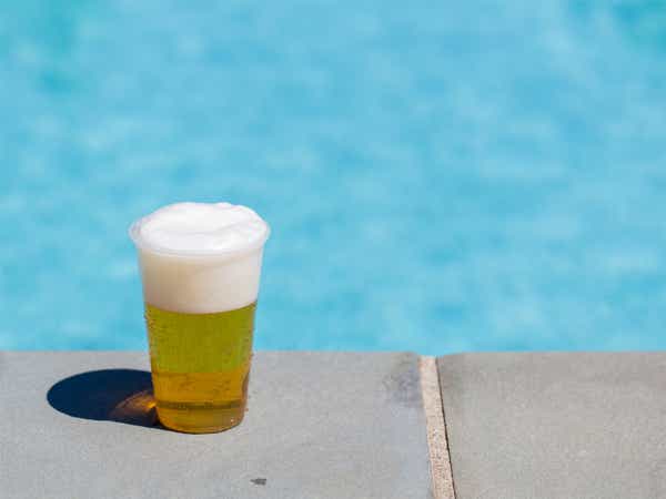 Beer by the pool.