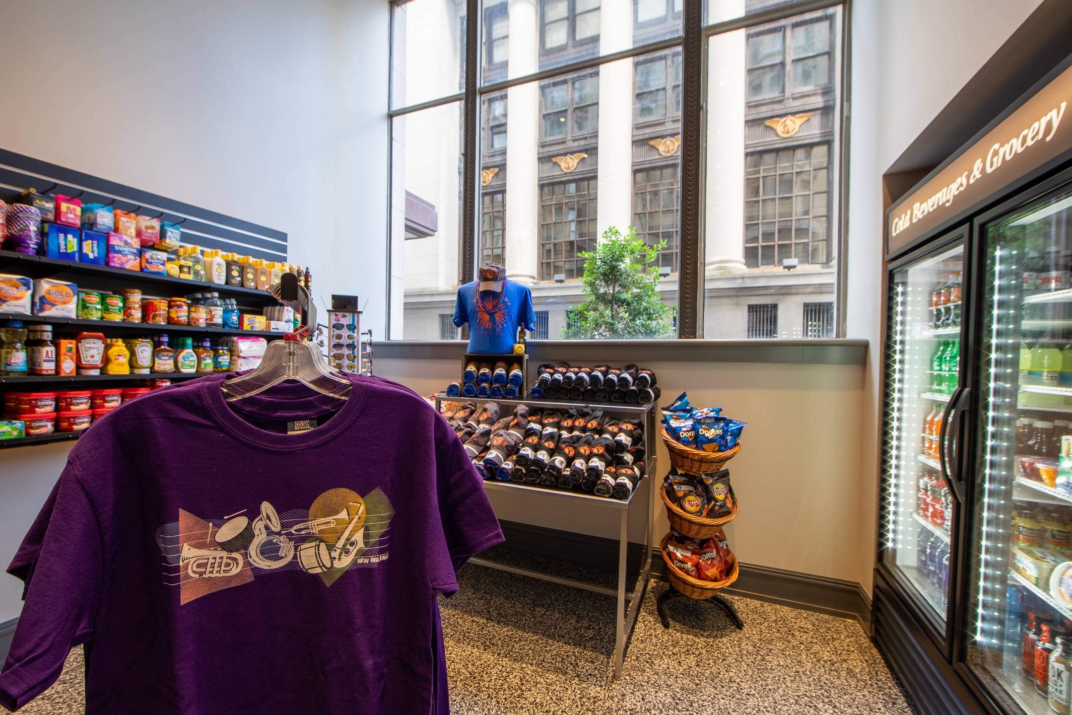 Marketplace with souvenirs and snacks at New Orleans Resort in Louisiana.