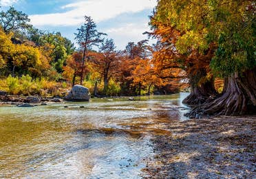 RIver view of the Guadalupe River State Park near Hill Country Resort, TX.