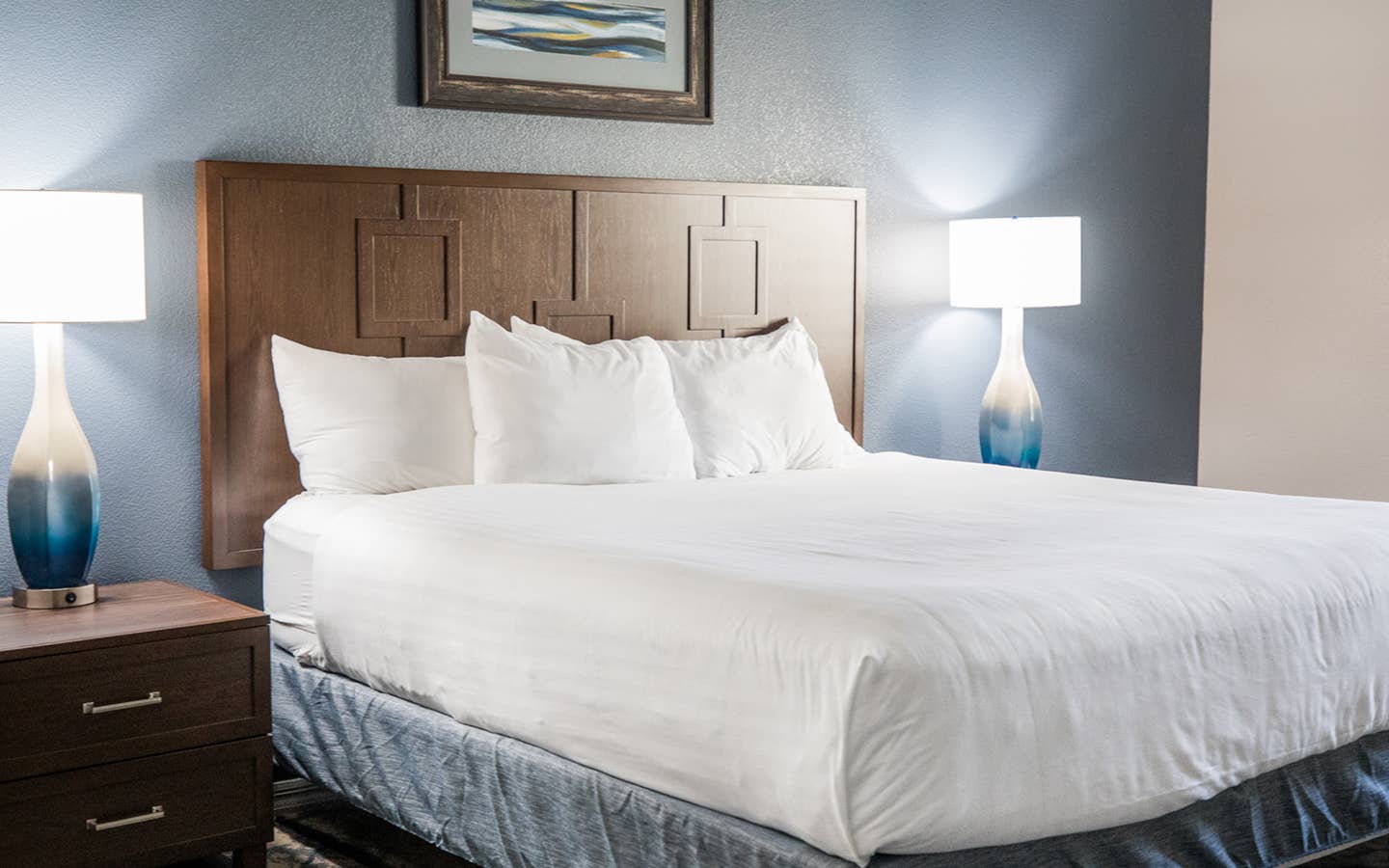 Bedroom in a two-bedroom villa at Cape Canaveral Beach Resort.