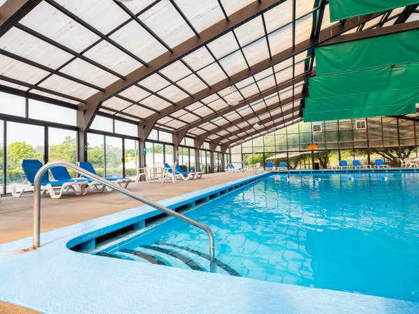 Indoor pool at Fox River Resort in Sheridan, Illinois.