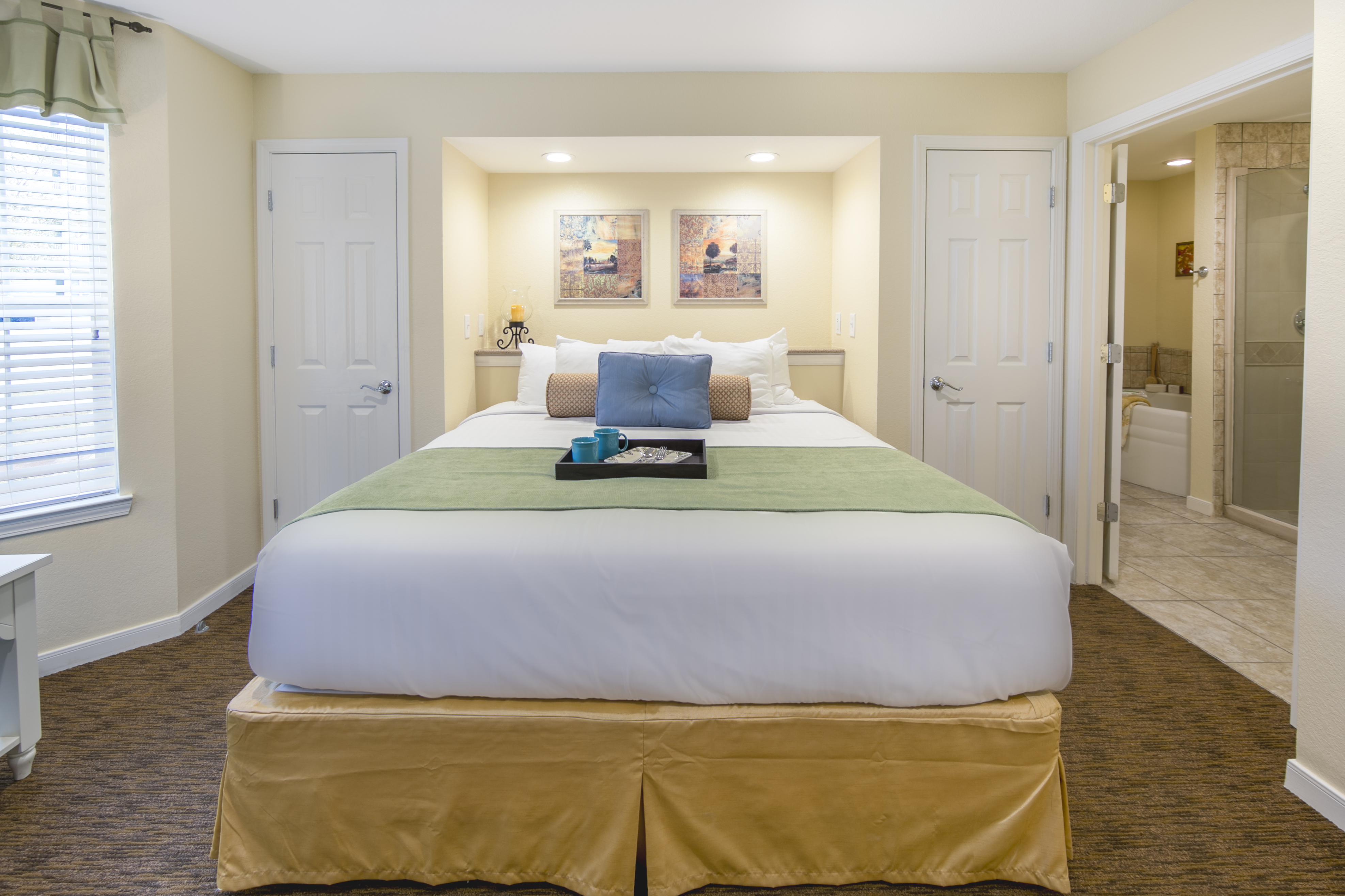 Master bedroom in a three-bedroom villa at Villages Resort