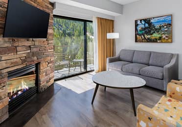 Living room in a Ridge Pointe villa at Tahoe Ridge Resort