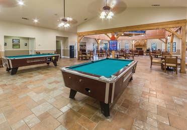 Billiards table in the activity center at Apple Mountain Resort in Clarkesville, GA