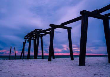 Sunset view of Camp Helen State Park near Panama City Beach Resort, FL