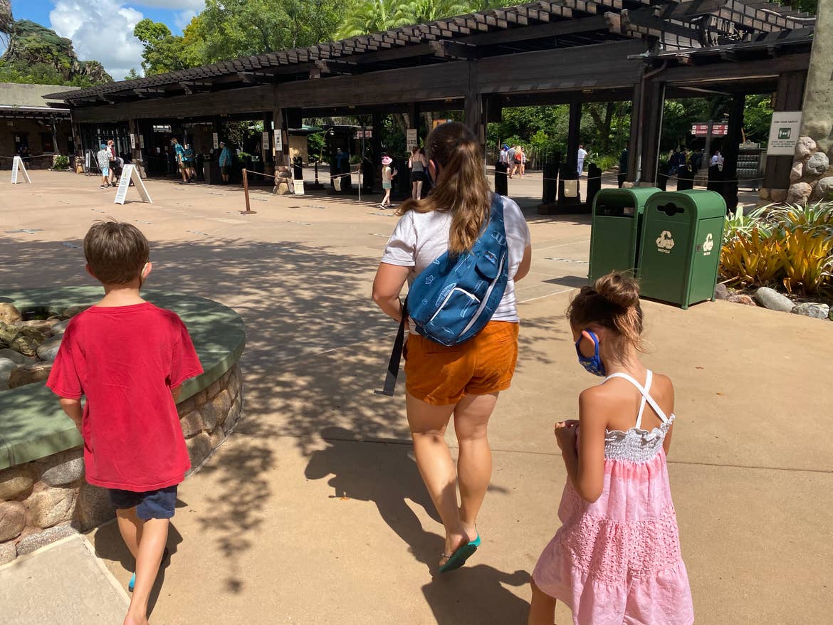 Ben's family entering the park