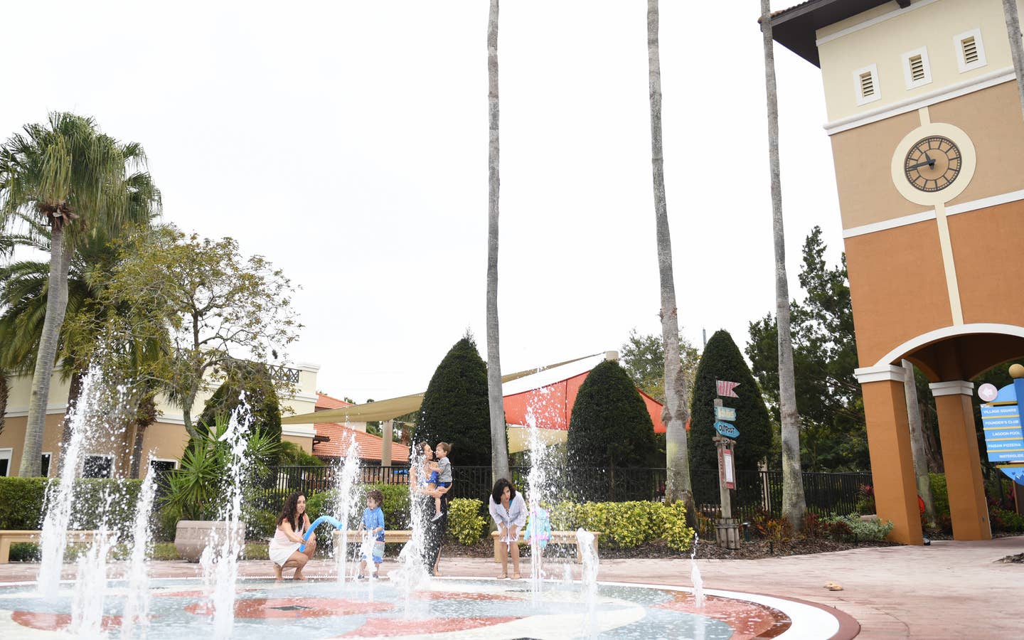 View of splash pad in North Village at Orange Lake Resort near Orlando, Florida