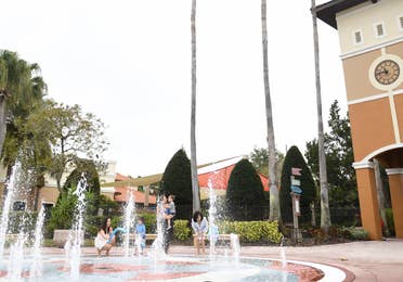 View of splash pad in North Village at Orange Lake Resort near Orlando, Florida