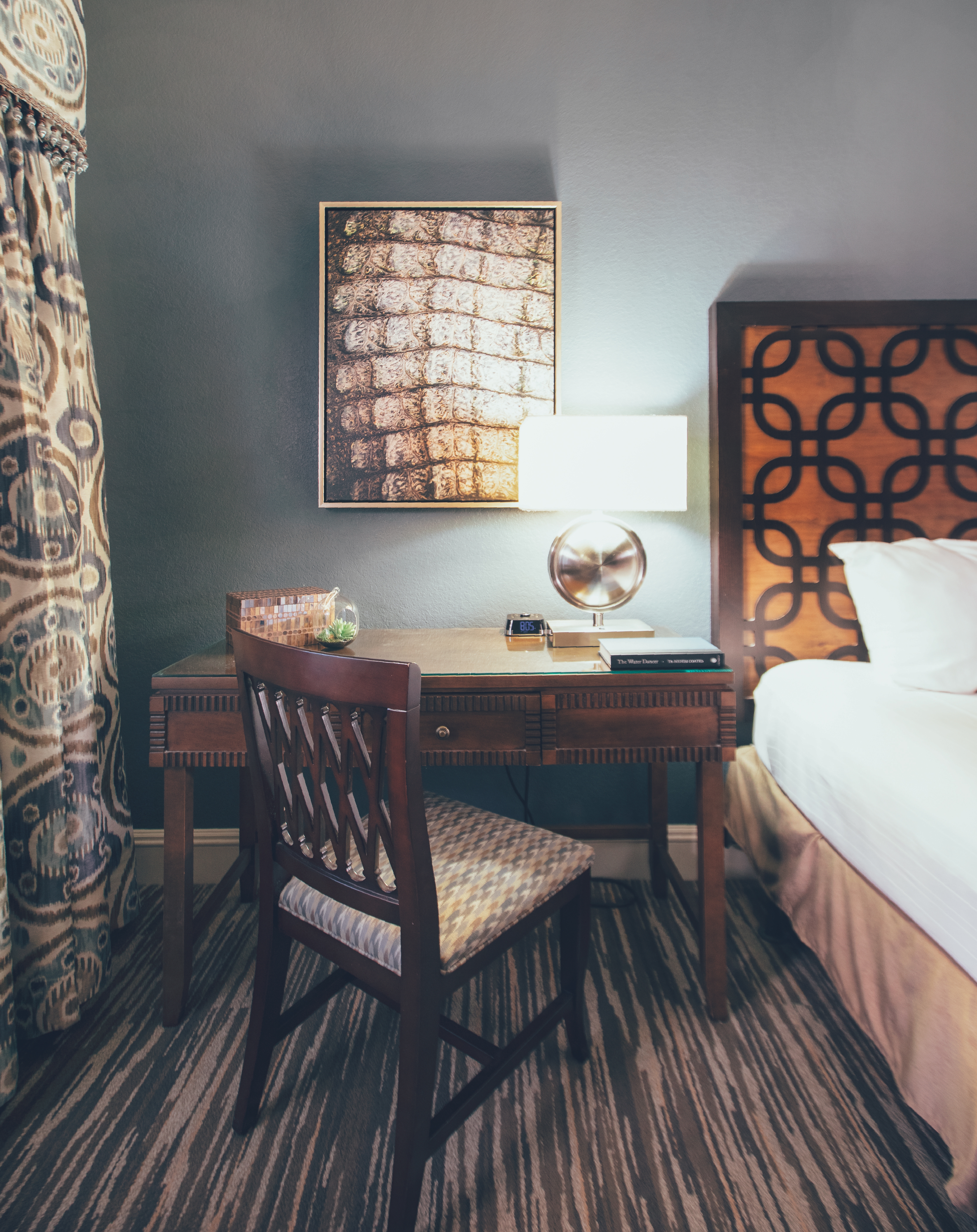 Closeup of desk in bedroom in a Signature villa in River Island at Orange Lake Resort near Orlando, Florida