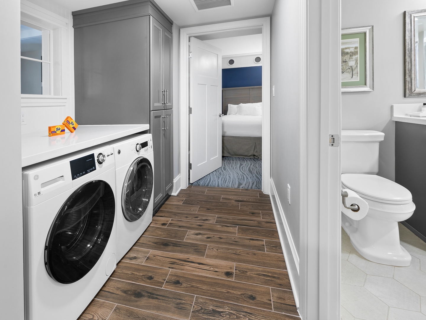 Washer and dryer in a four-bedroom Signature Collection villa at Cape Canaveral Resort.