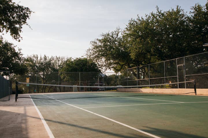 Tennis court at Hill Country Resort in Canyon Lake, Texas.