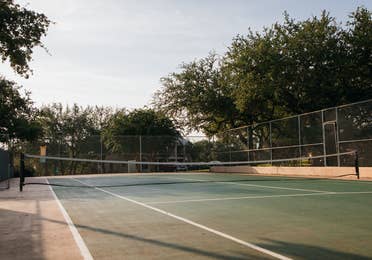 Tennis court at Hill Country Resort in Canyon Lake, Texas.