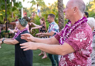 Guests at a luau.