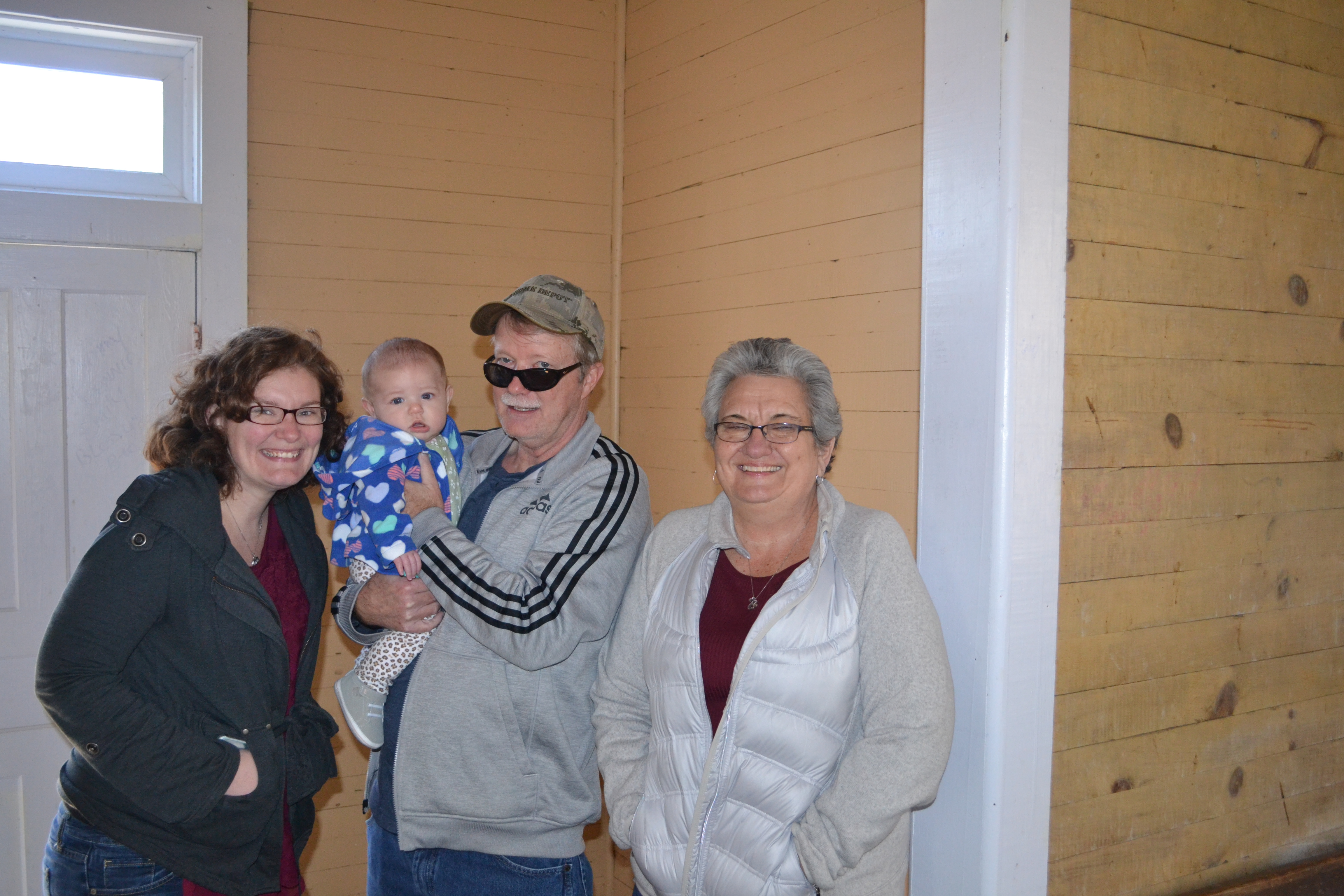 Becca and her family at a church in Cades Cove