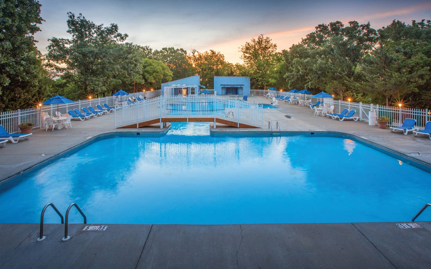 Outdoor pool at Ozark Mountain Resort in Kimberling City, Missouri.