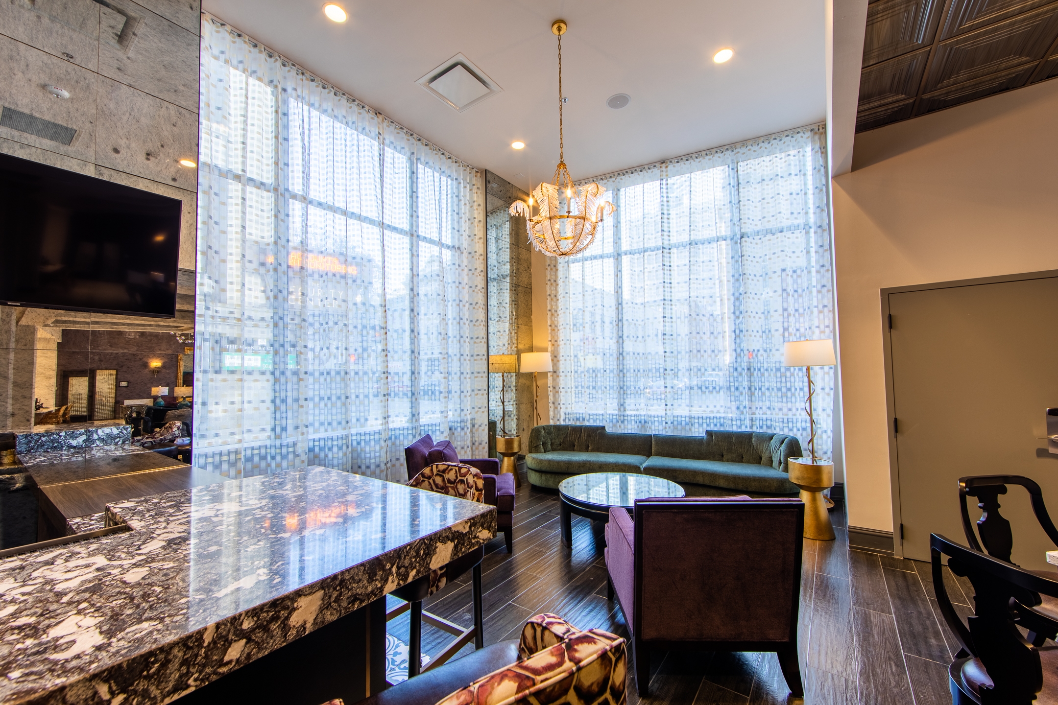 Seating area by Maritime Bar & Lounge at New Orleans Resort in Louisiana.