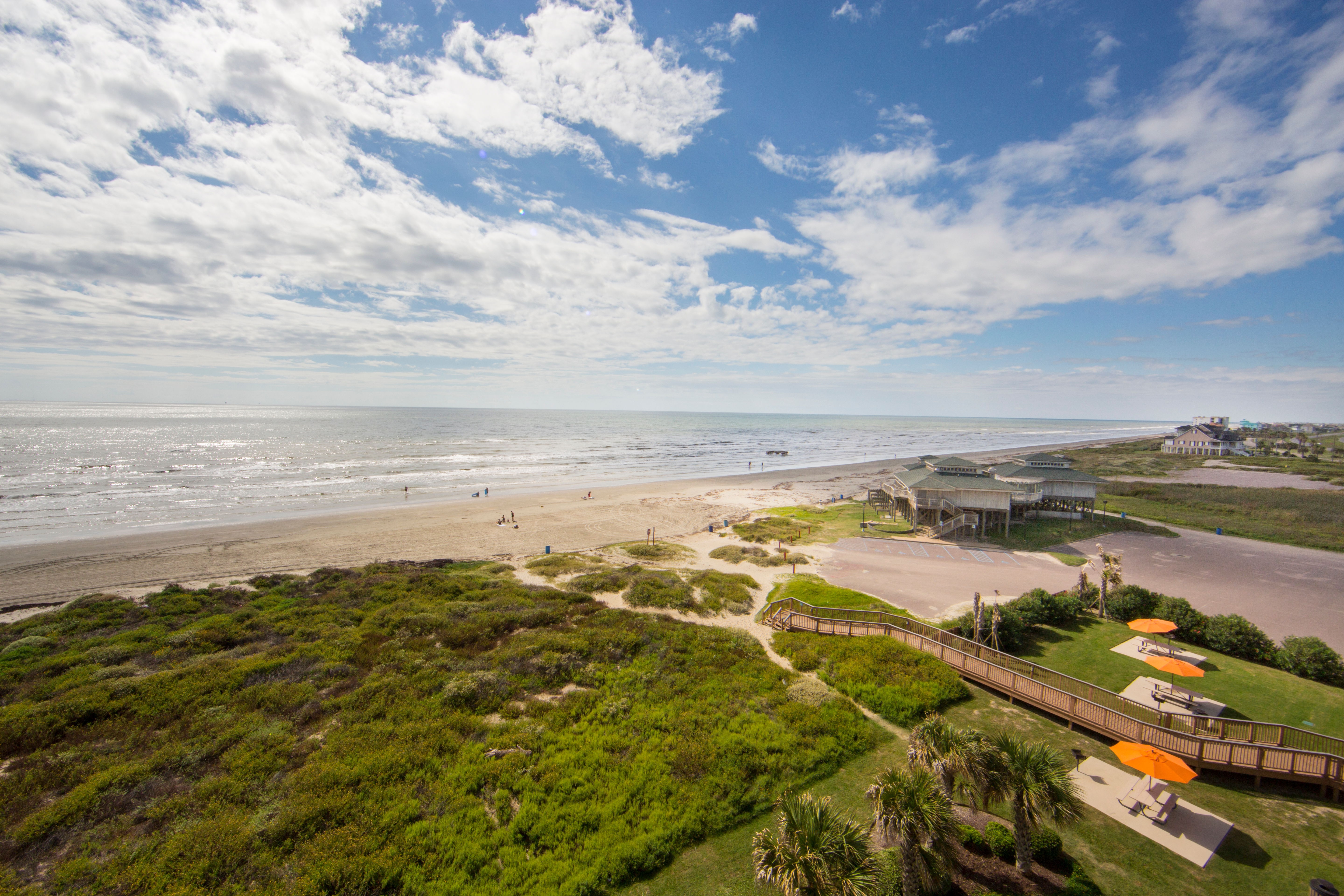 View of beach from Galveston Beach Resort property.