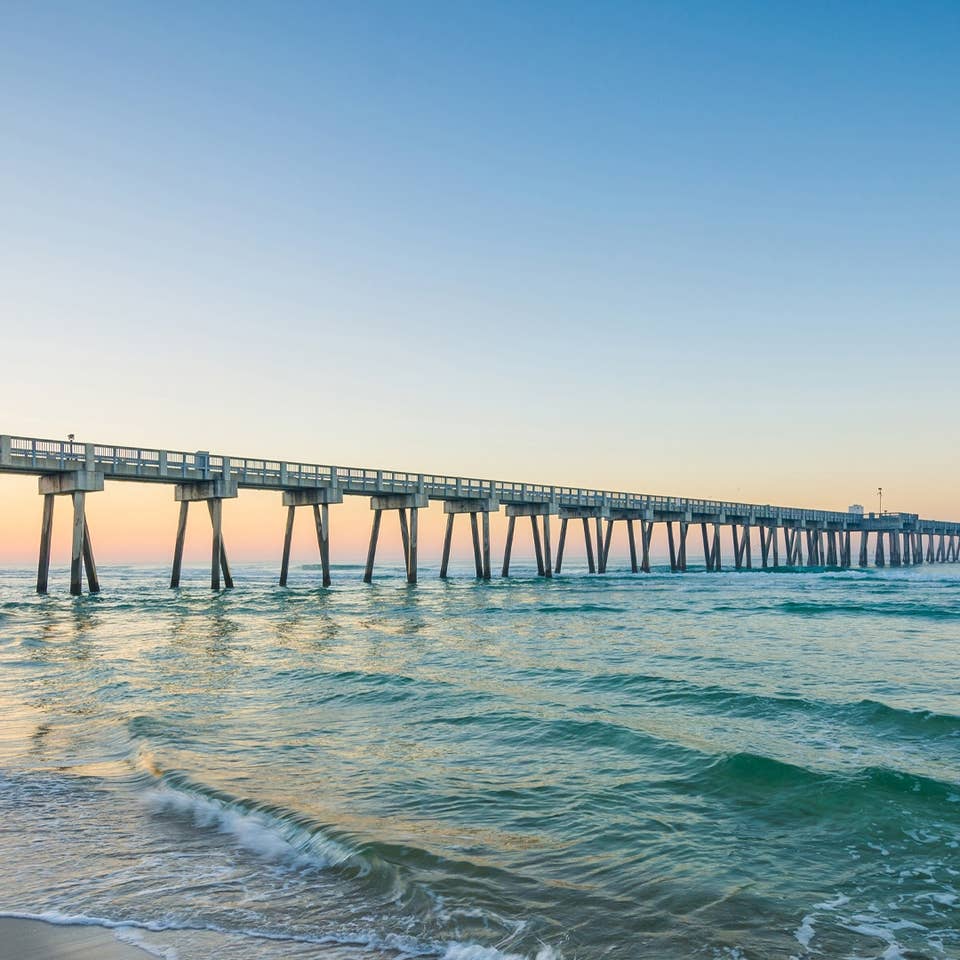 View of ocean at Panama City Beach in Florida.