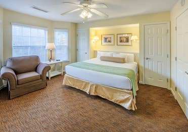 Master Bedroom in a villa at Oak n' Spruce Resort in South Lee, Massachusetts