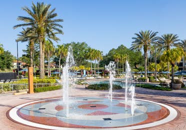 Splash pad in North Village at Orange Lake Resort near Orlando, Florida.