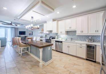 Kitchen in a two-bedroom Signature Collection villa at Galveston Seaside Resort.