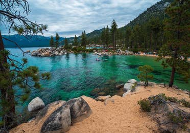 South Lake Tahoe Lakeside Beach near David Walley's Resort in Genoa, NV.