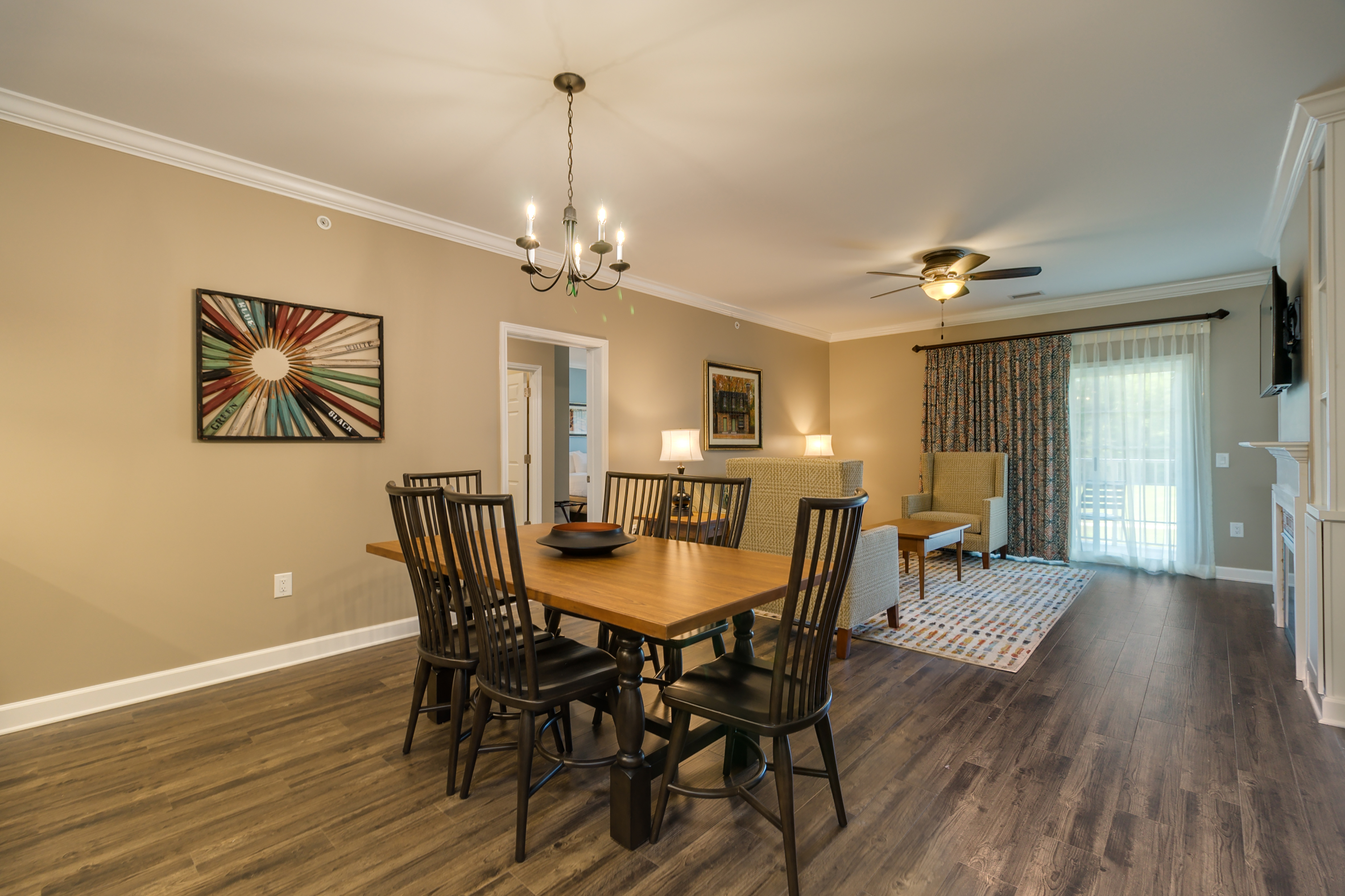 Dining room in a three-bedroom villa at Williamsburg Resort