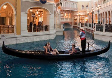 Gondola ride in the Venetian Hotel near Desert Club Resort.