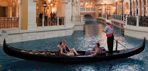 Gondola ride in the Venetian Hotel near Desert Club Resort.