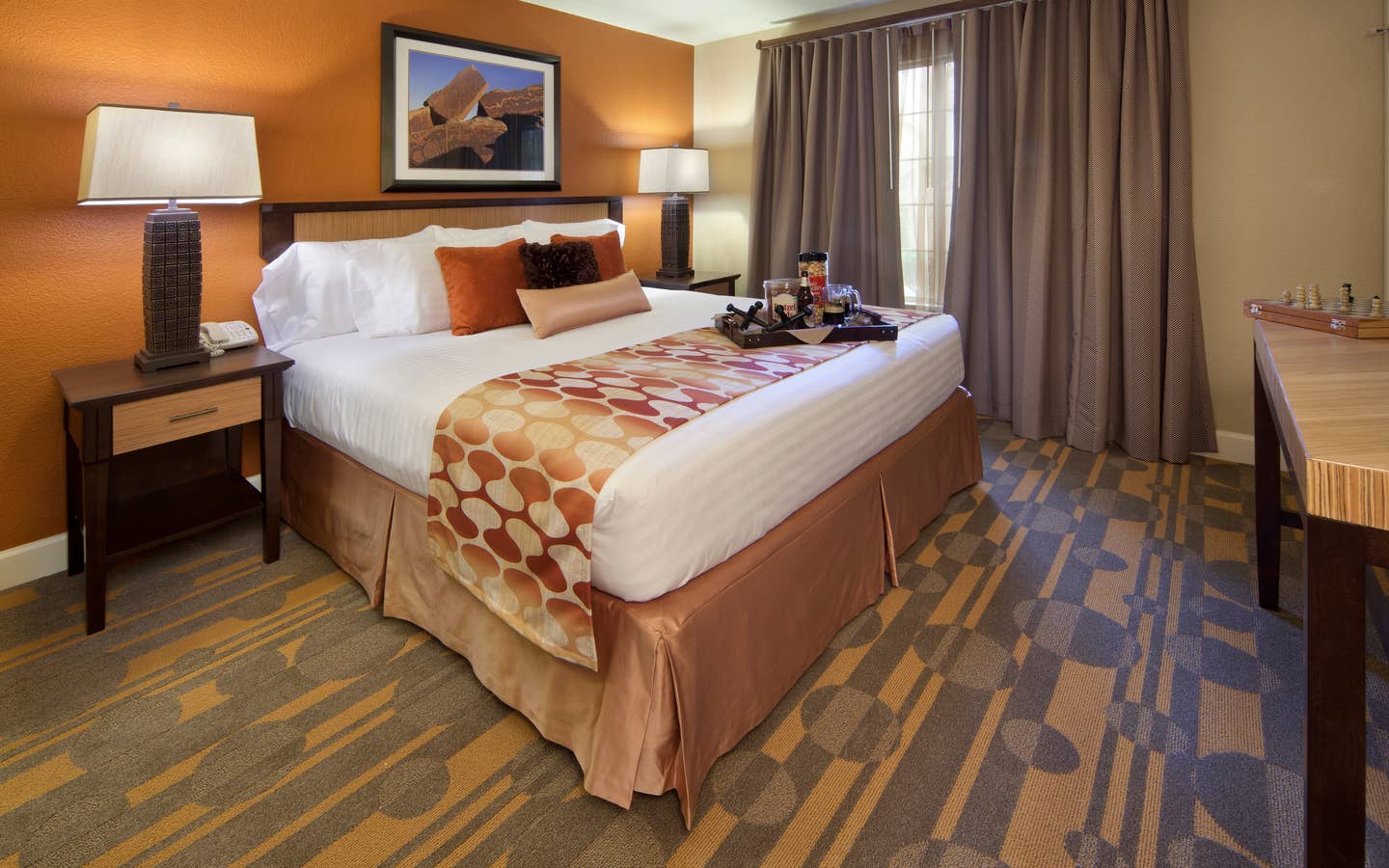 Bedroom in a two-bedroom villa at Desert Club Resort