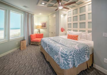 Bedroom in a two-bedroom Signature Collection villa at Galveston Seaside Resort