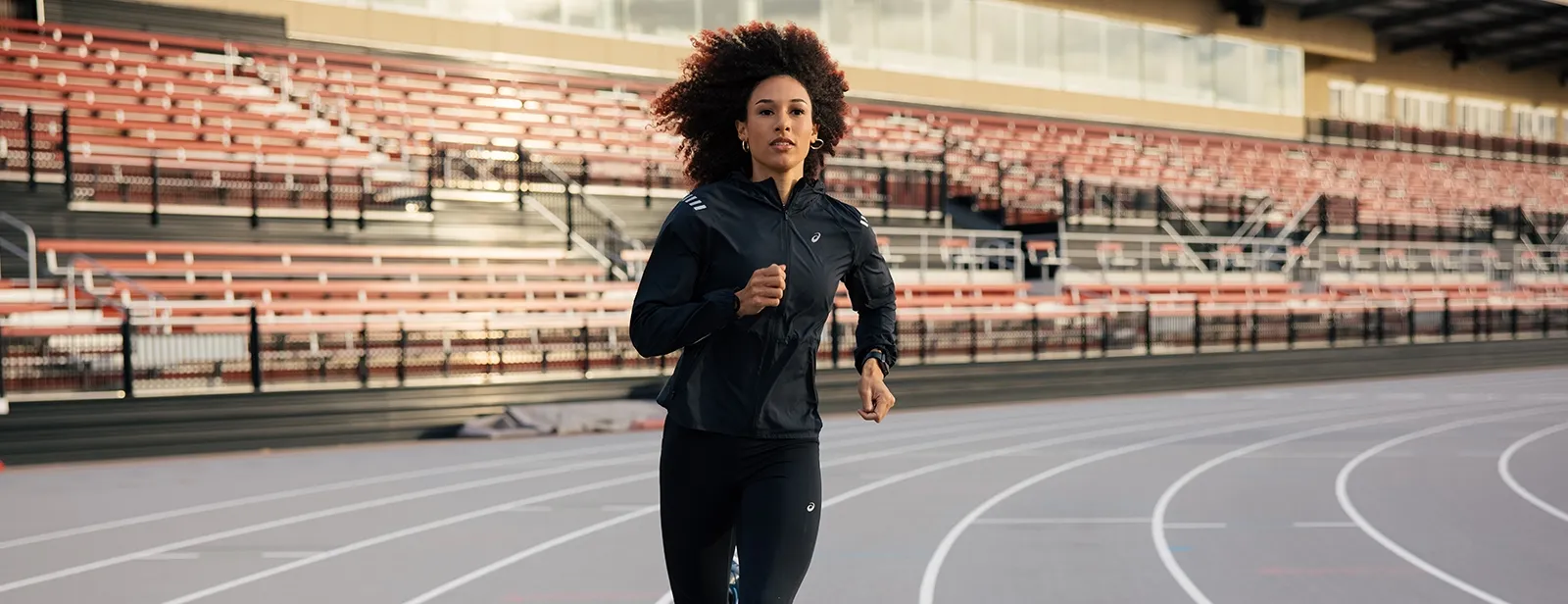 Women running the track